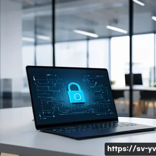 암호화 프로토콜을 사용하는 안전한 파일 전송 방법 - A modern Scandinavian office environment showing a professional securely transferring encrypted file...